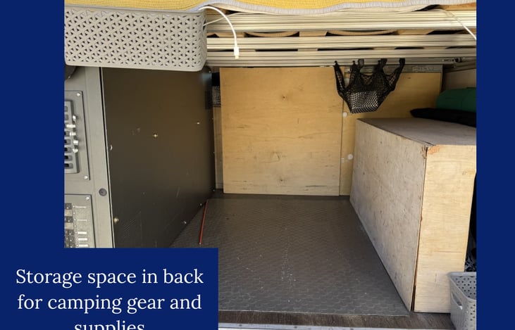 View of the storage area under the bed.