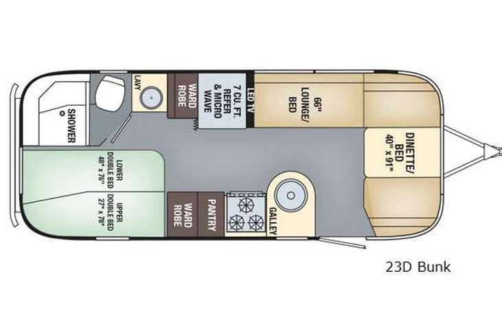 Representative floor plan provided by a trusted RVshare partner.