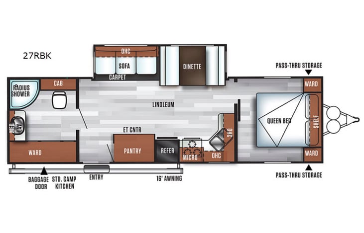 Representative floor plan provided by a trusted RVshare partner.