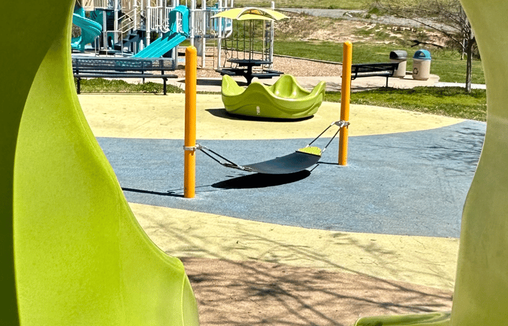 artsy view of lower level playground ...