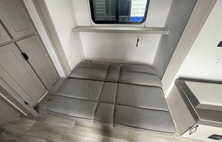 sofa folded down to a bed