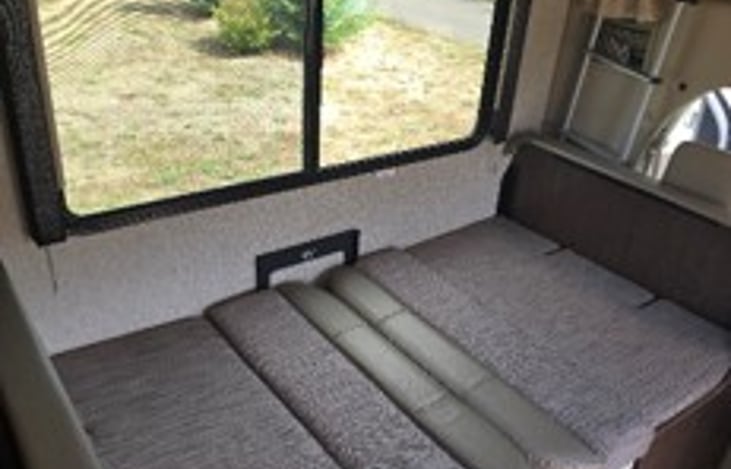 Full size bed made from Kitchen table
