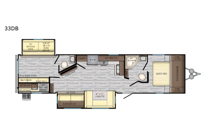 Representative floor plan provided by a trusted RVshare partner.