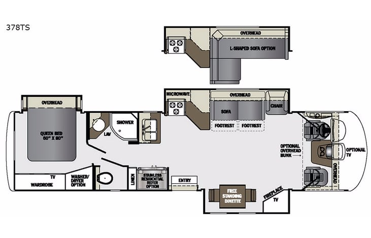 Representative floor plan provided by a trusted RVshare partner.