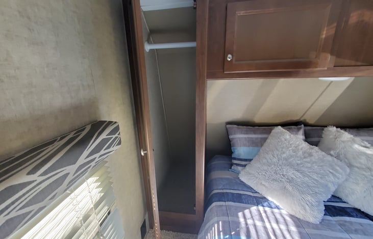 Closet space on either side of Master bed