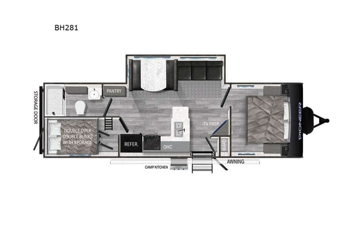 Representative floor plan provided by a trusted RVshare partner.