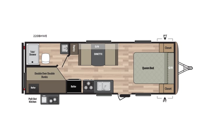 Representative floor plan provided by a trusted RVshare partner.