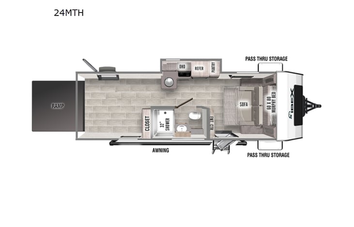 Representative floor plan provided by a trusted RVshare partner.