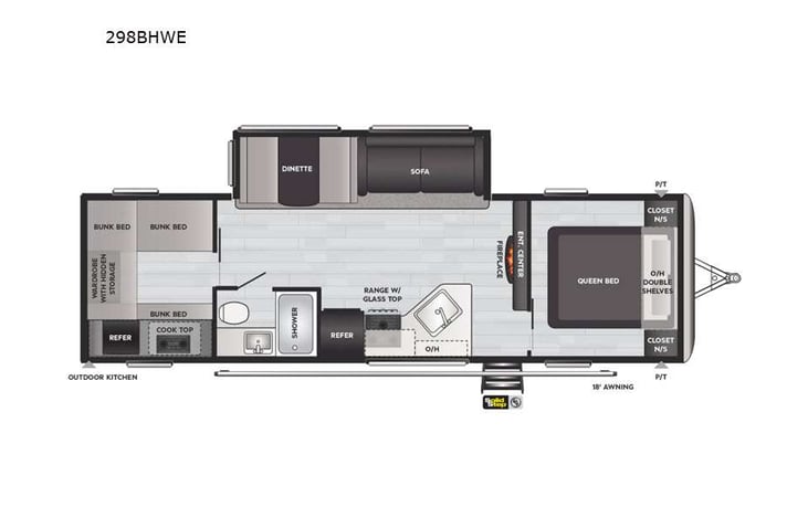 Representative floor plan provided by a trusted RVshare partner.