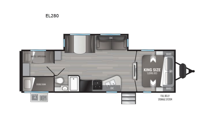 Representative floor plan provided by a trusted RVshare partner.