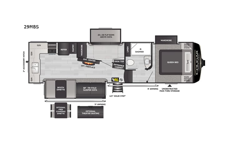 Representative floor plan provided by a trusted RVshare partner.