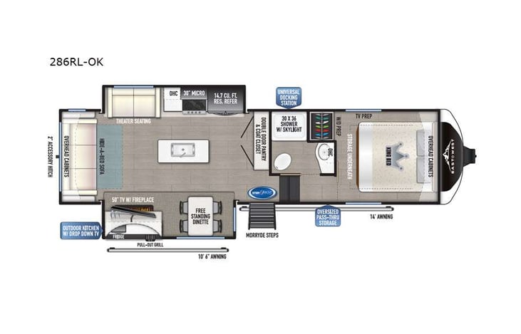 Representative floor plan provided by a trusted RVshare partner.