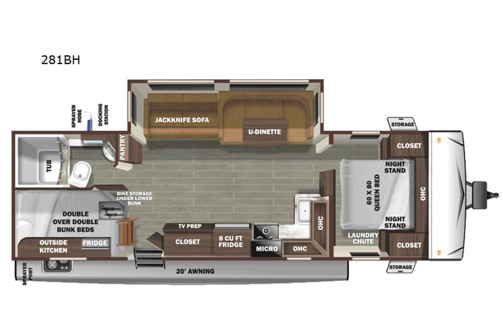 Representative floor plan provided by a trusted RVshare partner.
