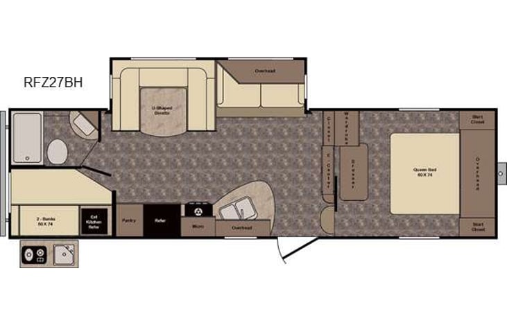 Representative floor plan provided by a trusted RVshare partner.