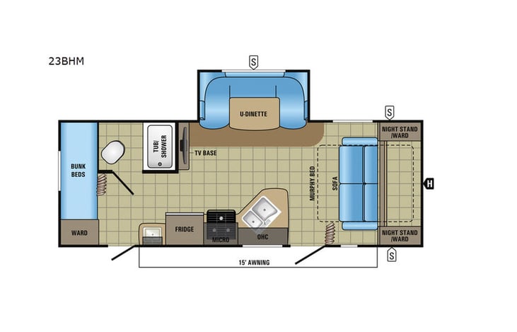 Representative floor plan provided by a trusted RVshare partner.