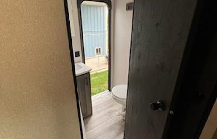 Outside entry to bathroom