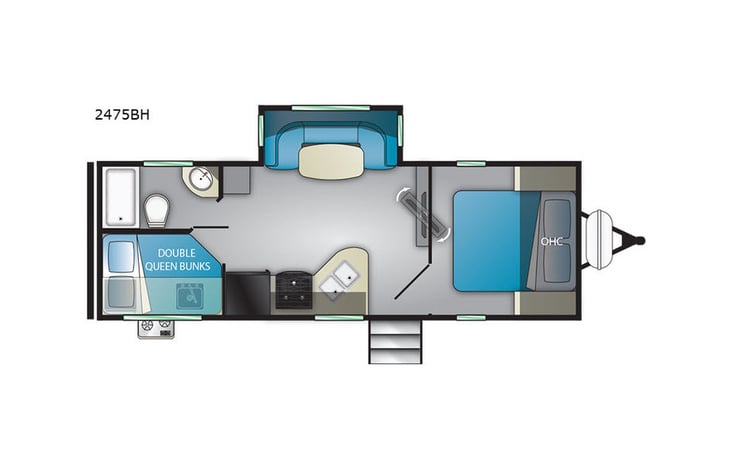 Representative floor plan provided by a trusted RVshare partner.