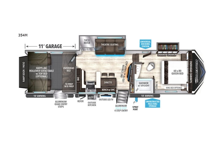 Representative floor plan provided by a trusted RVshare partner.