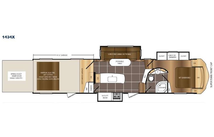 Representative floor plan provided by a trusted RVshare partner.