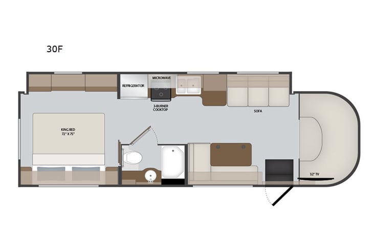 Representative floor plan provided by a trusted RVshare partner.