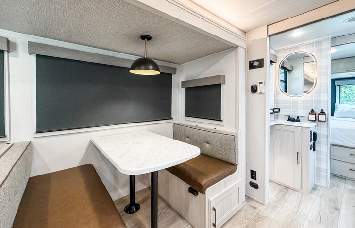 Comfortable dinette seating area.