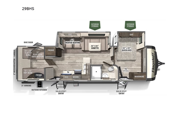 Representative floor plan provided by a trusted RVshare partner.