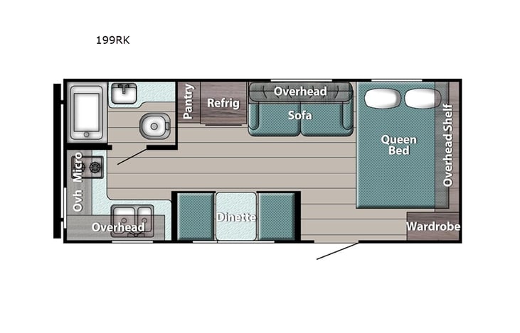 Representative floor plan provided by a trusted RVshare partner.