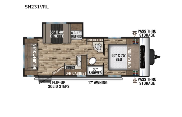 Representative floor plan provided by a trusted RVshare partner.