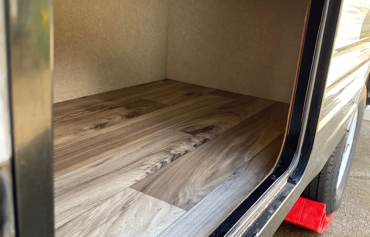 Left side of RV: right storage