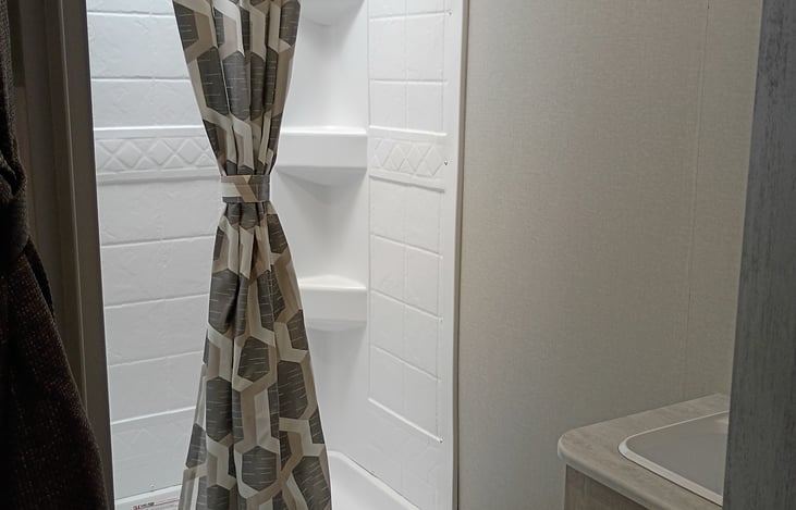 Bathroom is small but efficient
