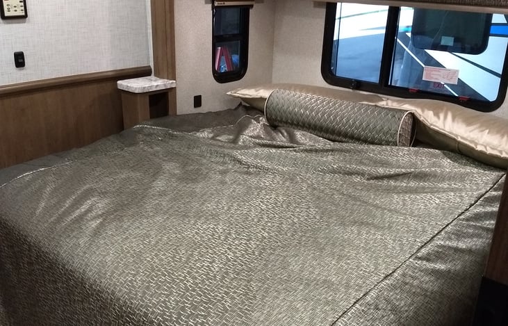 Master Bedroom has king size bed. We added a 4 inch foam pad to guarantee extra softness.