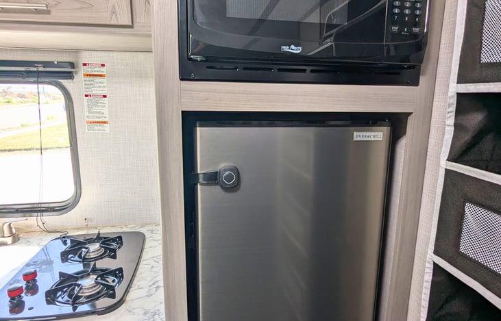 Stove, fridge, and microwave