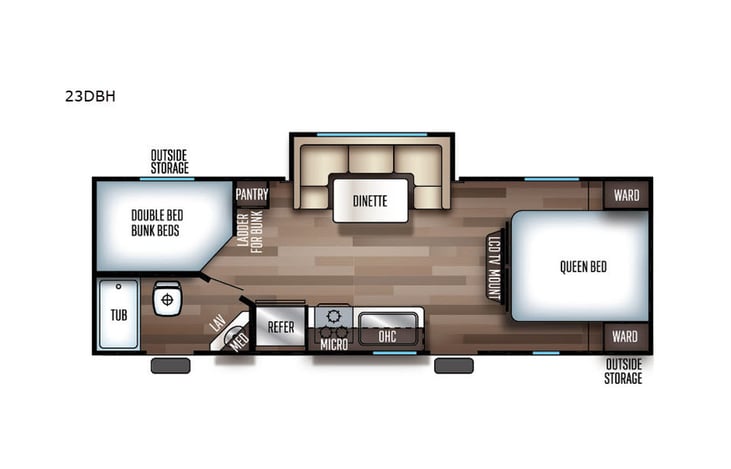 Representative floor plan provided by a trusted RVshare partner.