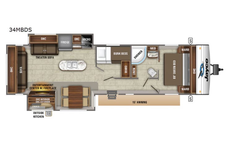 Representative floor plan provided by a trusted RVshare partner.