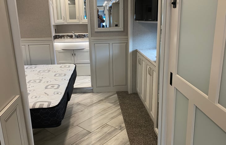 Walkway with master bed in the down position.