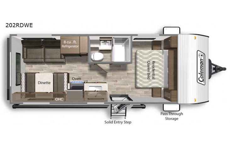 Representative floor plan provided by a trusted RVshare partner.