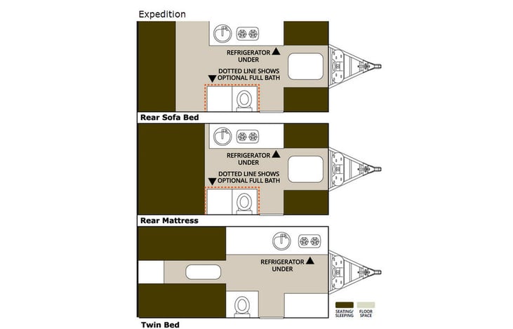 Representative floor plan provided by a trusted RVshare partner.