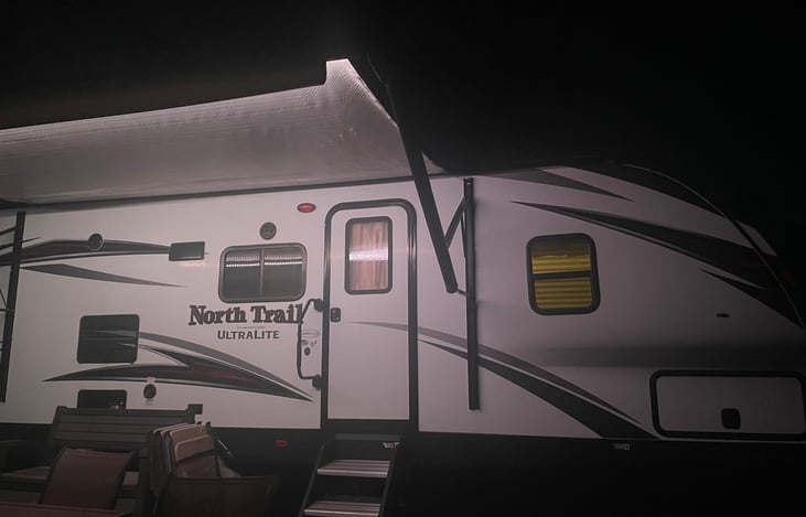 LED Lights under awning.