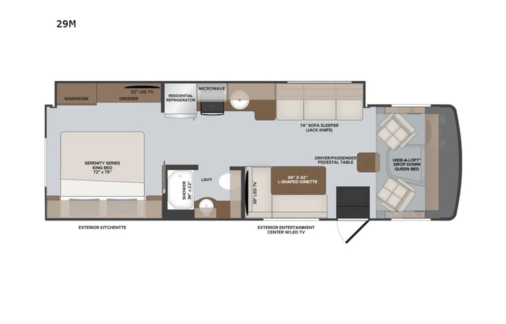 Representative floor plan provided by a trusted RVshare partner.