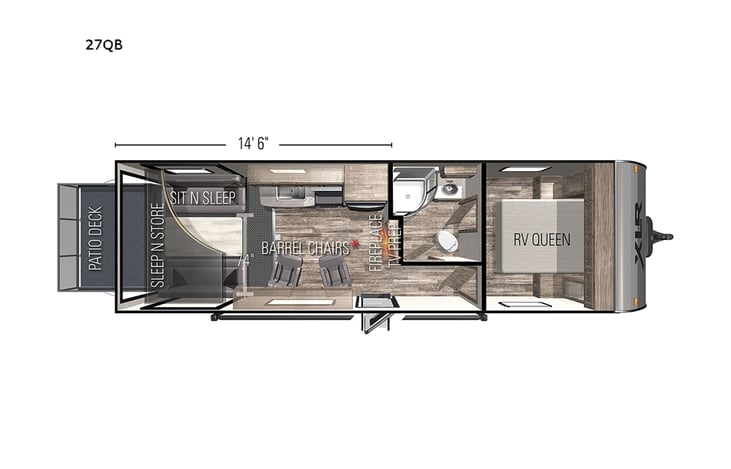 Representative floor plan provided by a trusted RVshare partner.