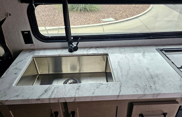 Kitchen sink with generous counter space