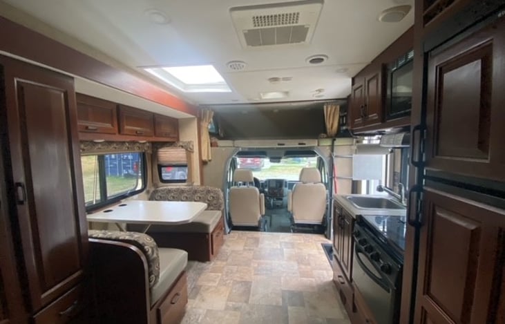 Slide extended. Makes for a very roomy living area.