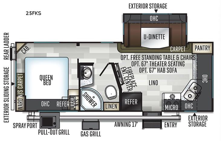Representative floor plan provided by a trusted RVshare partner.