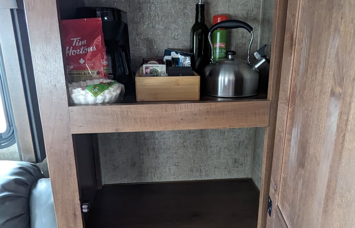 Includes basic tea and coffee options.