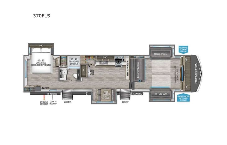 Representative floor plan provided by a trusted RVshare partner.