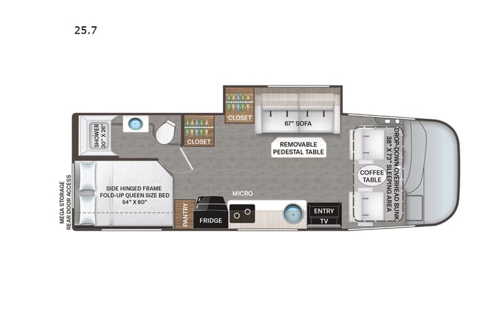 Representative floor plan provided by a trusted RVshare partner.
