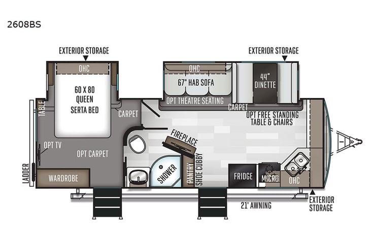Representative floor plan provided by a trusted RVshare partner.