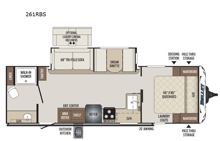 Representative floor plan provided by a trusted RVshare partner.