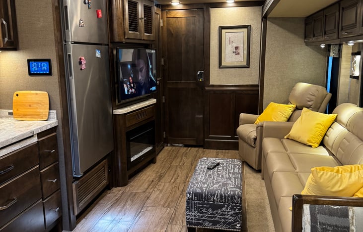 living area view from near front of rig