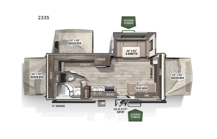 Representative floor plan provided by a trusted RVshare partner.